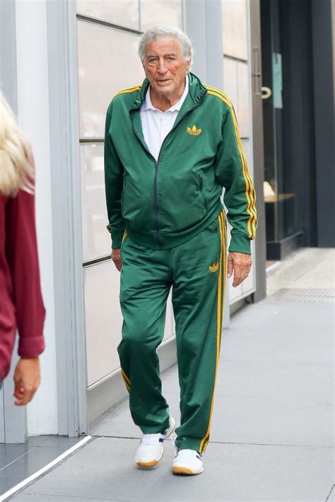 old man in adidas tracksuit.